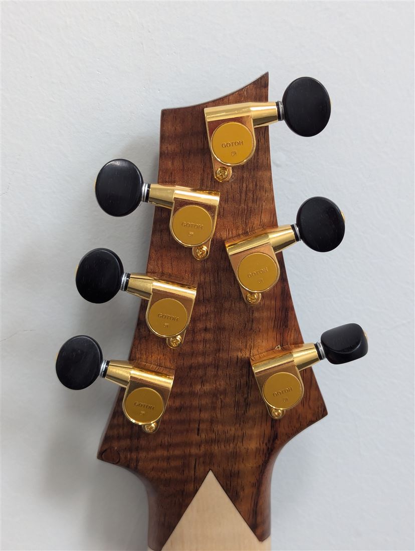 Back of the Maple Steel guitar showing flamed maple grain.